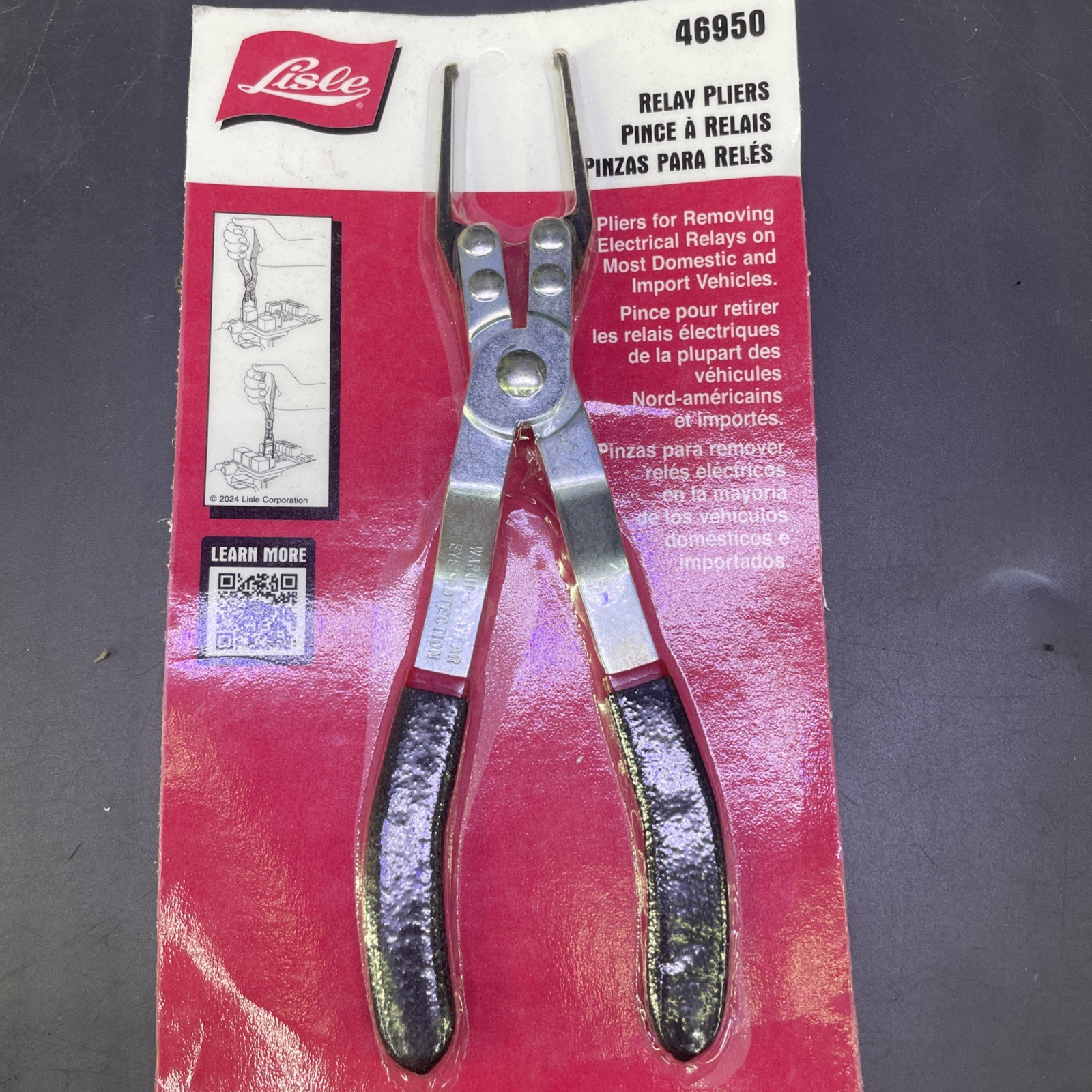 Relay Puller Pliers by Lisle Tools 46950 Easy Removal Heavy Duty Automotive Tool