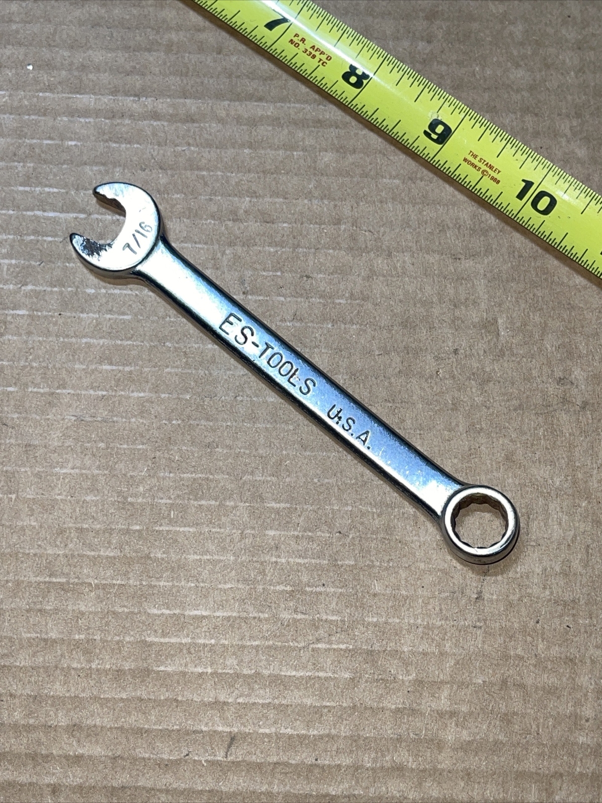Vintage ES Tools USA 7/16 In SAE 12 Point Combination Wrench Mil-Spec