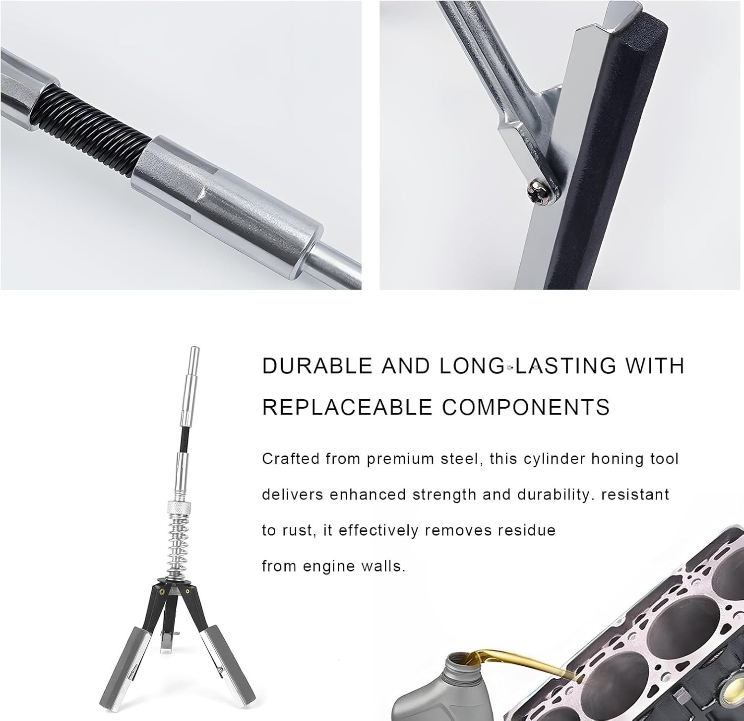 Durable Universal Cylinder Honing Tool – Ideal for 1-1/4″ to 3-1/2″ Piston Sizes