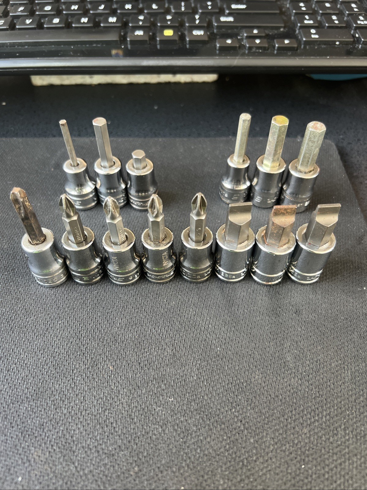 Snap On PIT120 3/8” Drive Impact Bit Sockets Sae Metric Posidriv Flat Lot Hex 🔥