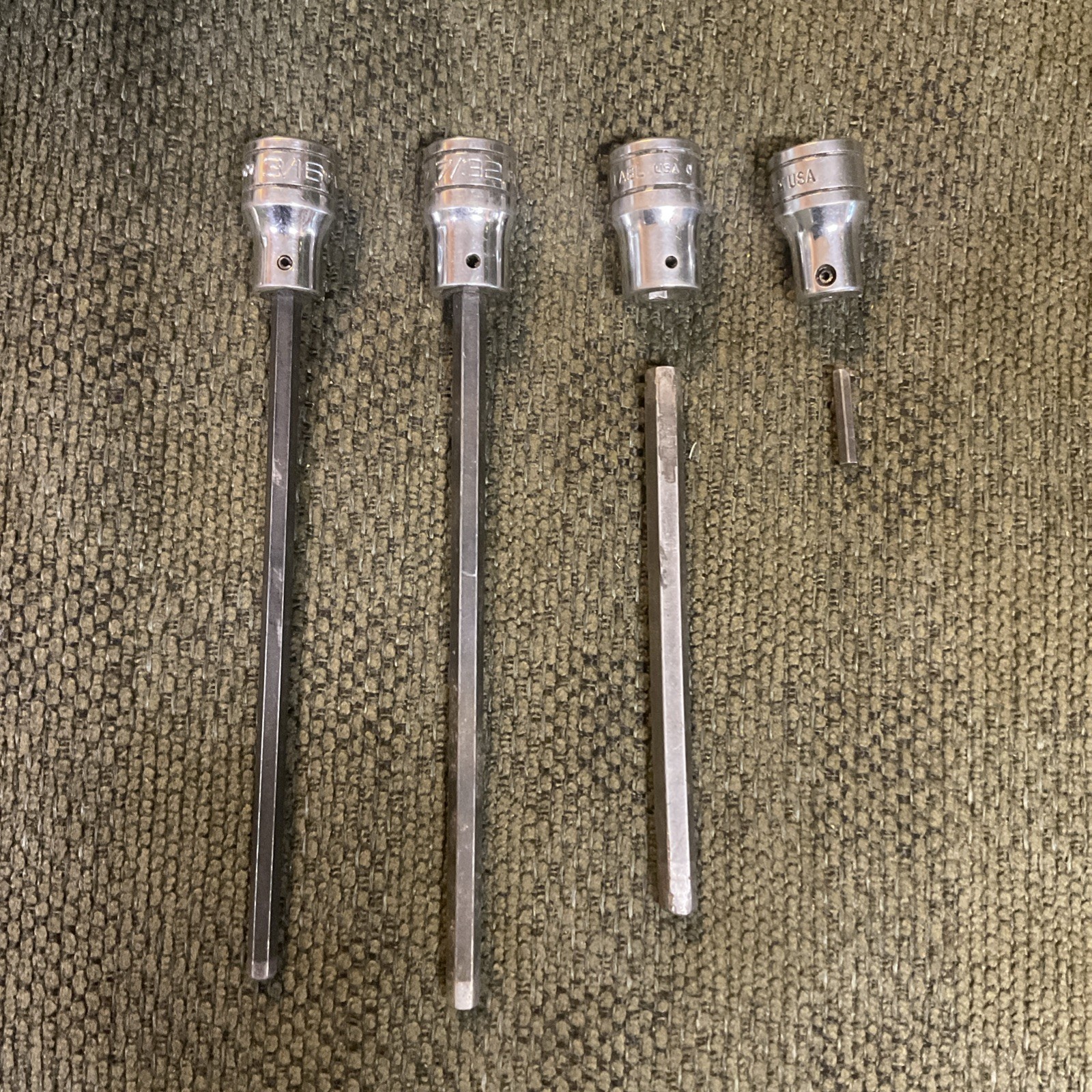 Four Snap On Hex Bit Sockets FA4A FA6L FA7L FA8L All Made In The USA