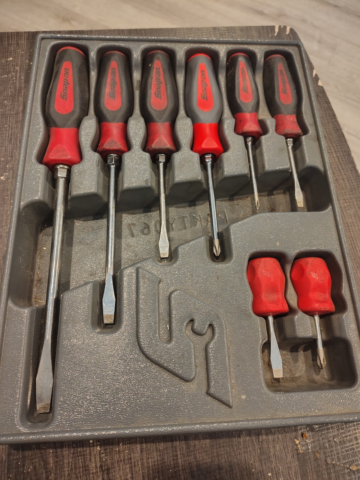 Snap On SGDX80R Red Screwdriver Set 8 Pc Combination Soft Instinct Handle Used