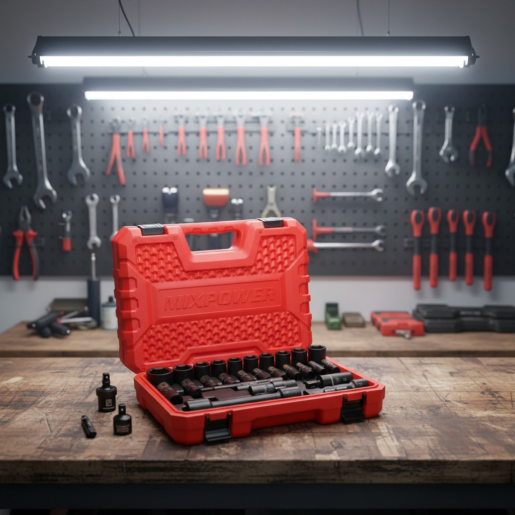 Versatile Impact Socket Set – 55 Pieces, 1/4″ Drive, SAE/Metric Sizes Included