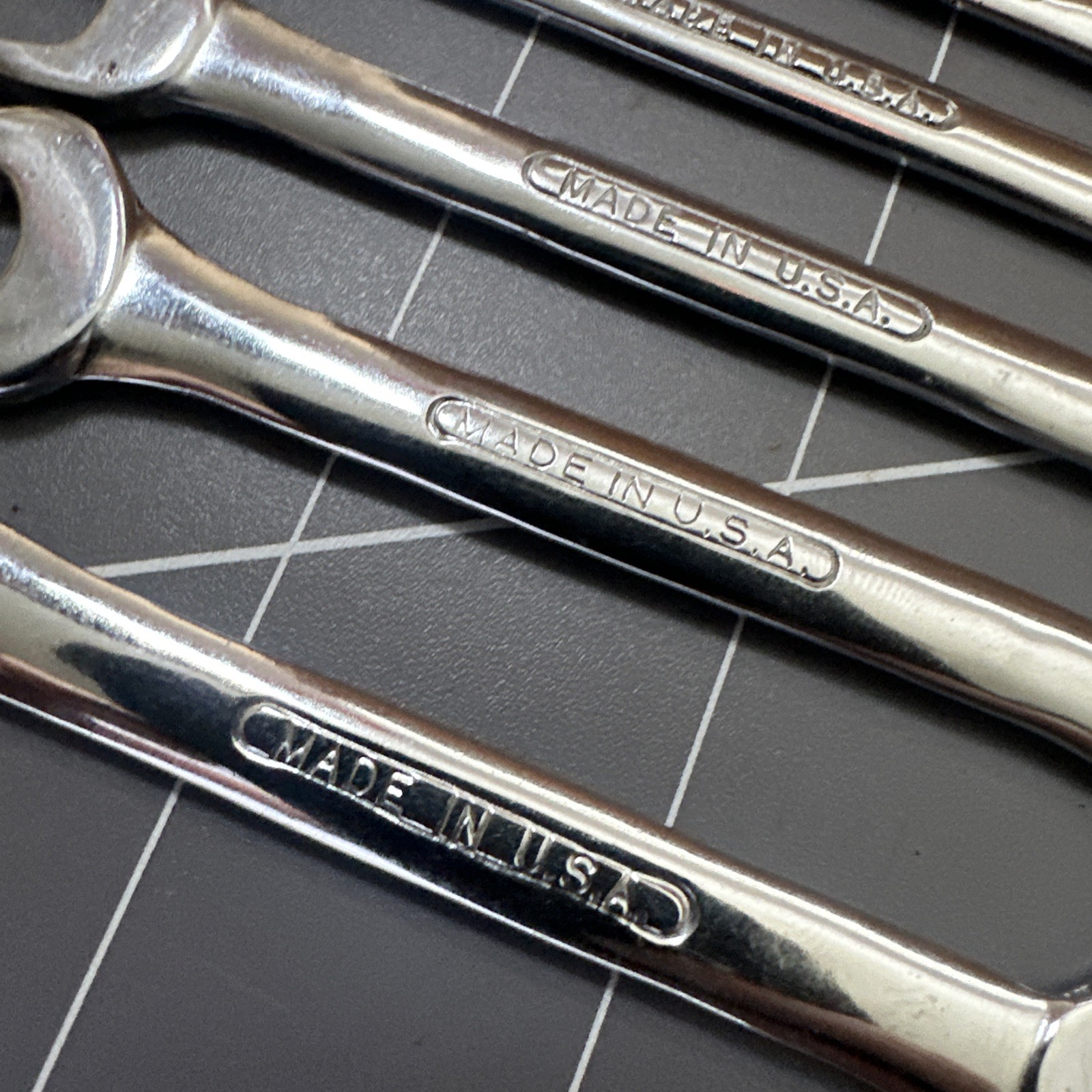 Vintage USA Made By EE 4 Way Angle Ingintion Electric Wrench 6pc Set Chrome SAE