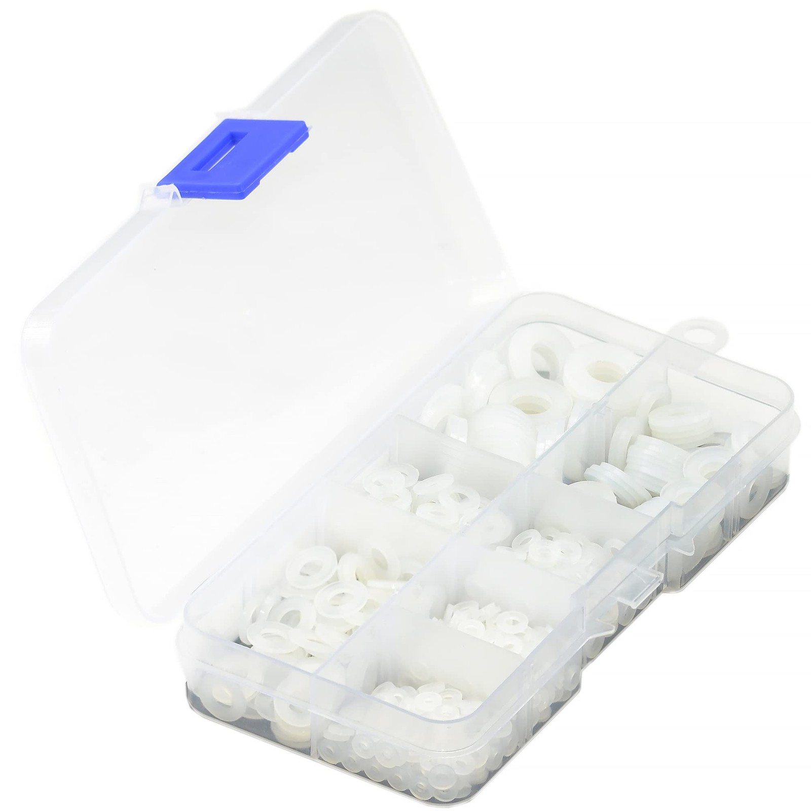 600 PCS M2-M8 Nylon Flat Washers,White Washers,Plastic 2-8 millimeters, White