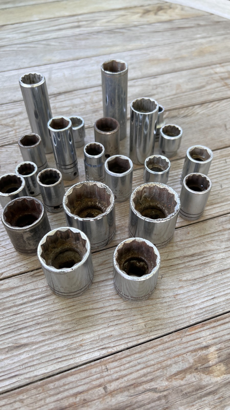 PROTO sockets lot of 22 various sizes 3/8 & 1/2 drive 6 & 12 point