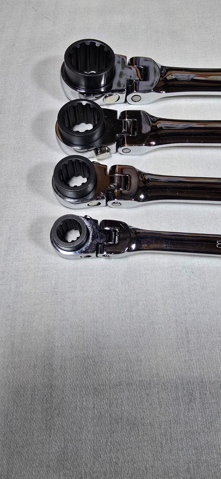 SK, 89750 G-Pro, XXL, 4 Pc, Ratchet Wrench Set, SAE, Flex Head, Universal Spline