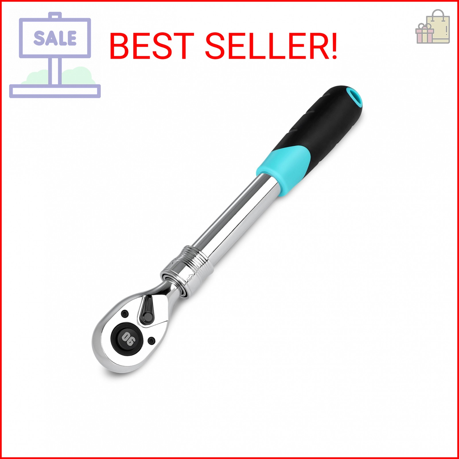 DURATECH 1/2-Inch Drive Extendable Ratchet, 90-Tooth Quick-release Ratchet Wrenc