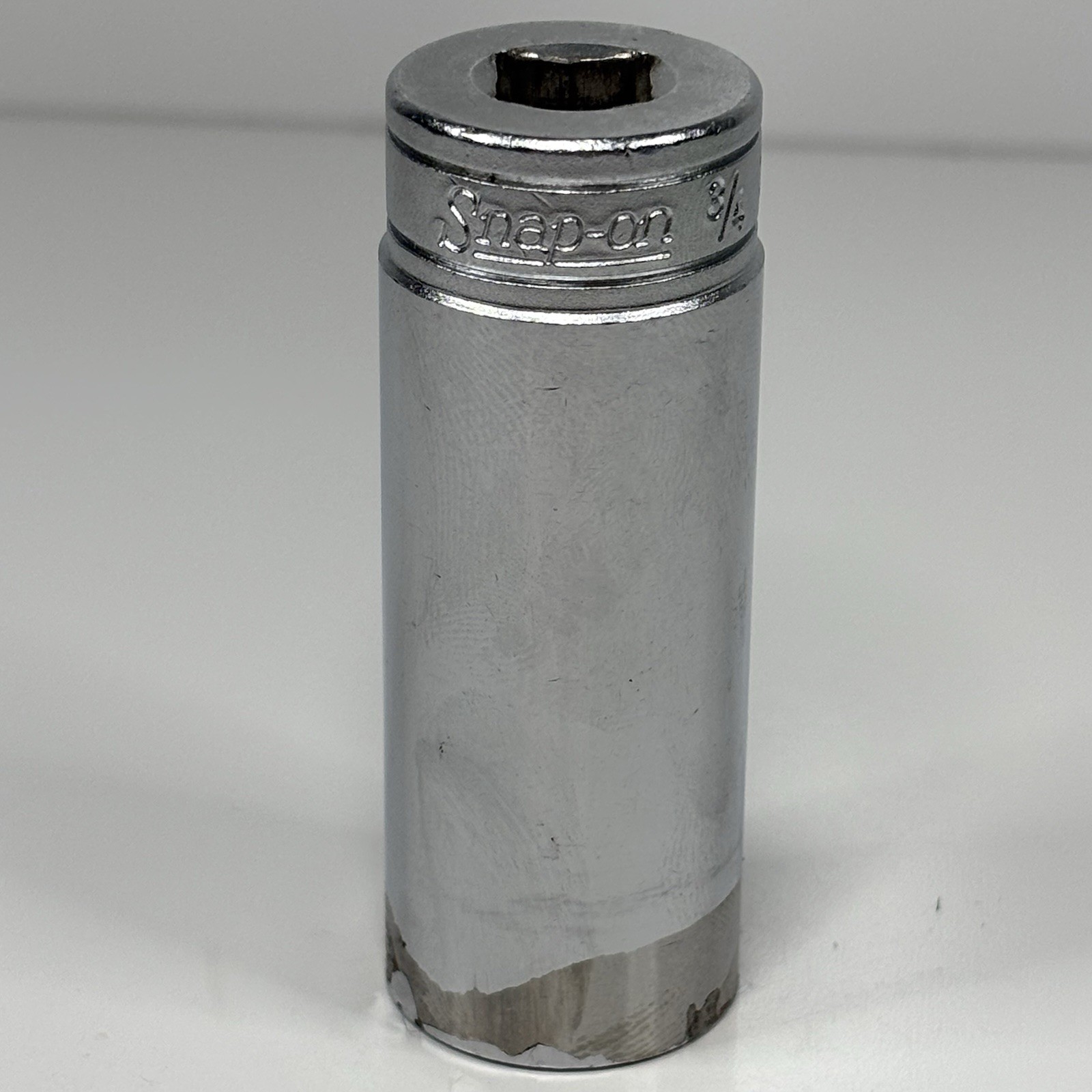 Snap On Tools SFS241 3/8 Dr 6Pt SAE 3/4 Flank Dr Deep Chrome Socket USA VTG