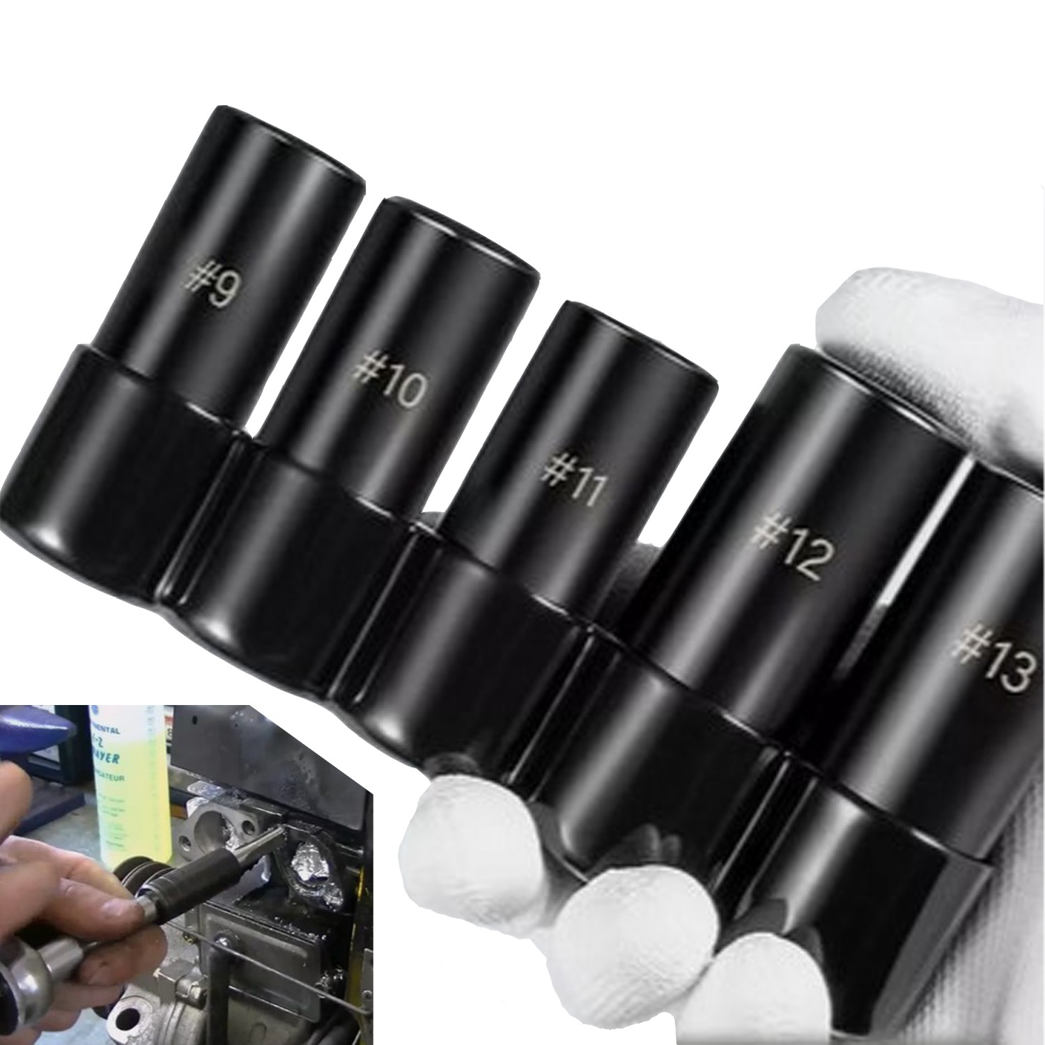 71670 Large Tap Socket Set for 5/8″, 11/16″, 3/4″,7/8″ & 1″ Taps 1/2″ Drive,5Pcs