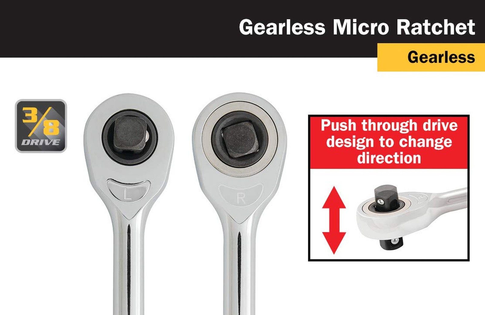 Titan 11201 3/8-Inch Drive x 4-Inch Gearless Micro Ratchet