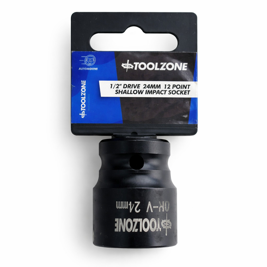 24mm Shallow Impact Socket 1/2″ Drive CR‑V Bi‑Hex 12‑Point Elite 24mm Socket