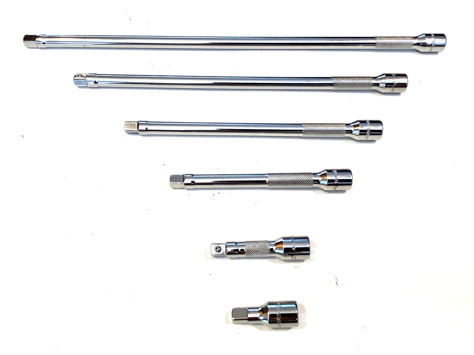 Snap On USA 106BTMX NEW 6 Piece 1/4” Drive Knurled Chrome Socket Extension Set