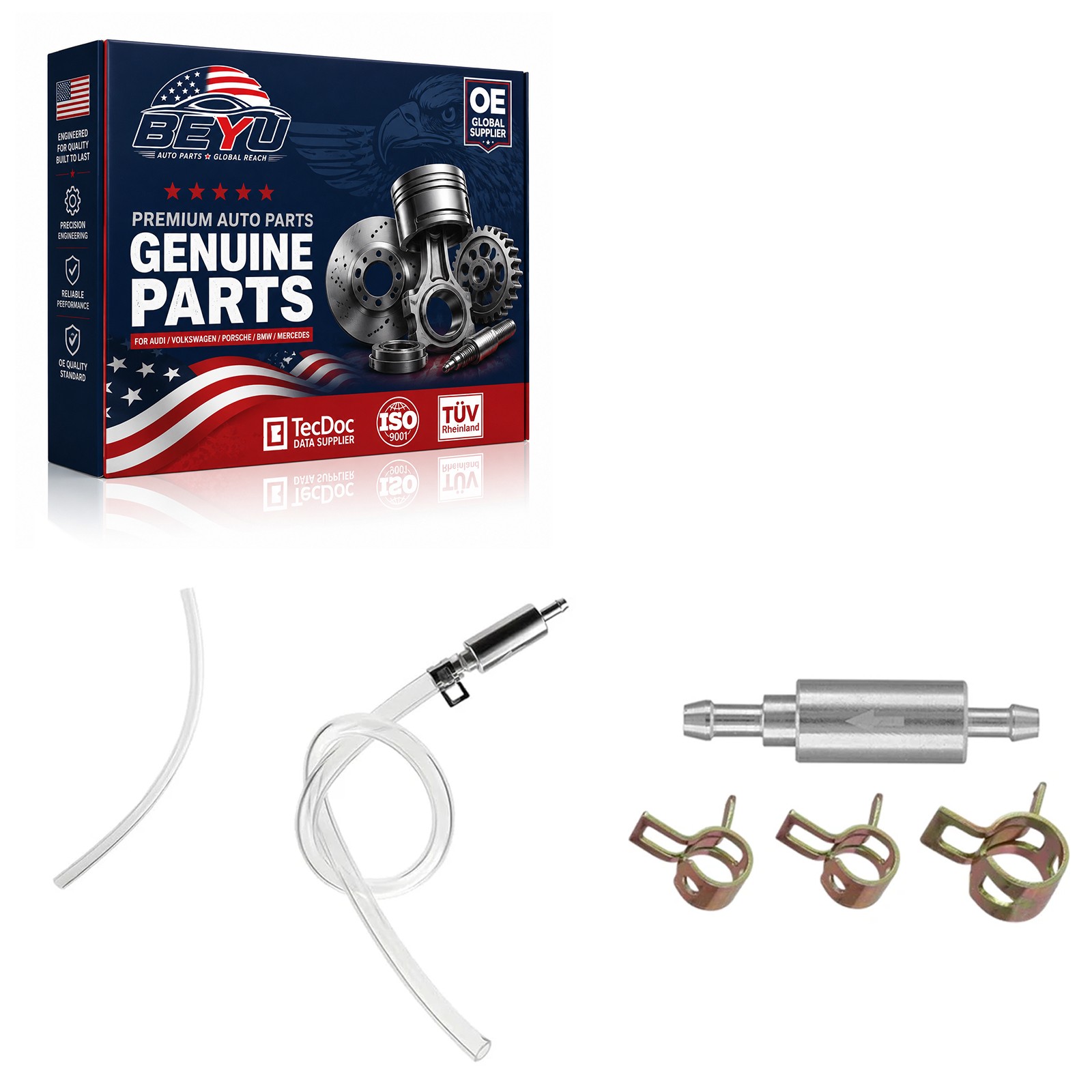 1PCS Brake Bleeder Hose, One Way Check Valve Tube Bleeding Tool Kit Silver US
