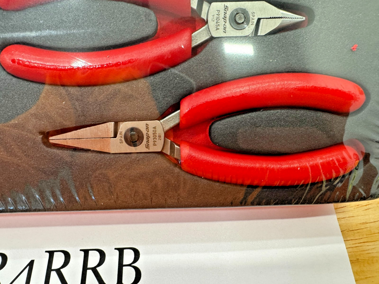 Snap-on Tools RED SOFT GRIP MIX Nose 8 PIECE Precision Pliers FOAM Set PLP800A