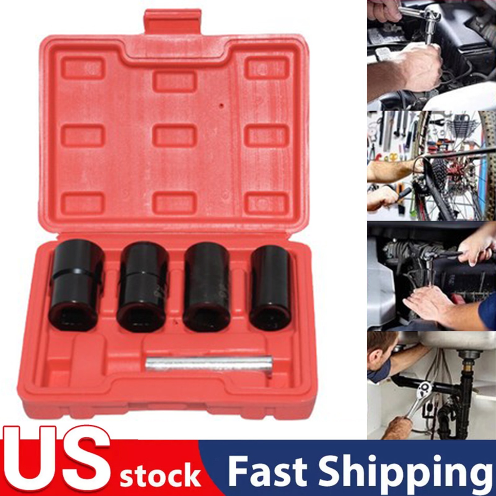 5pc Wheel Lock Removal Kit, Locking Lug Nut Removal Tool – 17MM,19MM, 21MM, 22MM