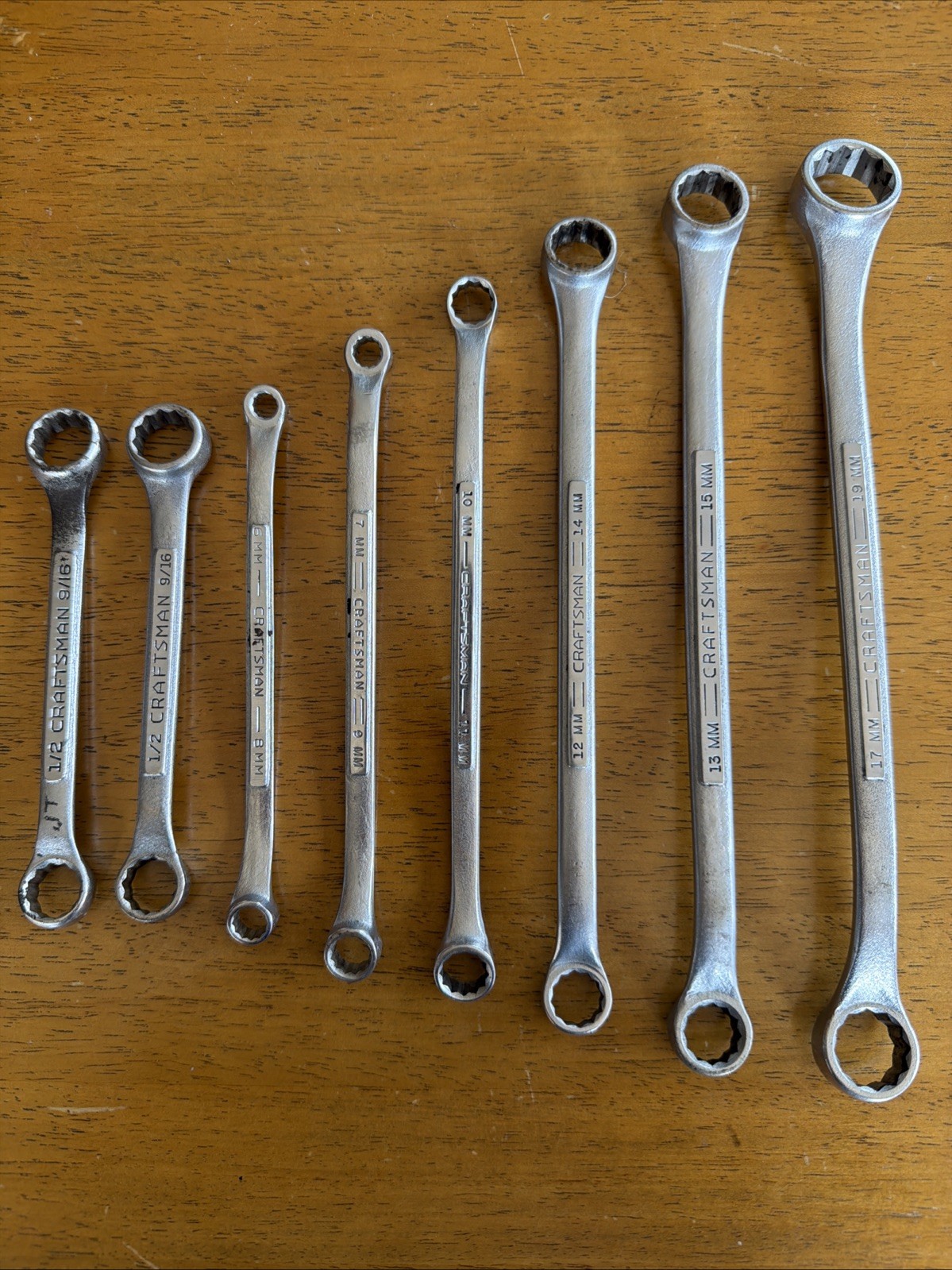 Craftsman 8 Pc Metric Double Box End 12Pt Wrenches -V- Series USA See Photos