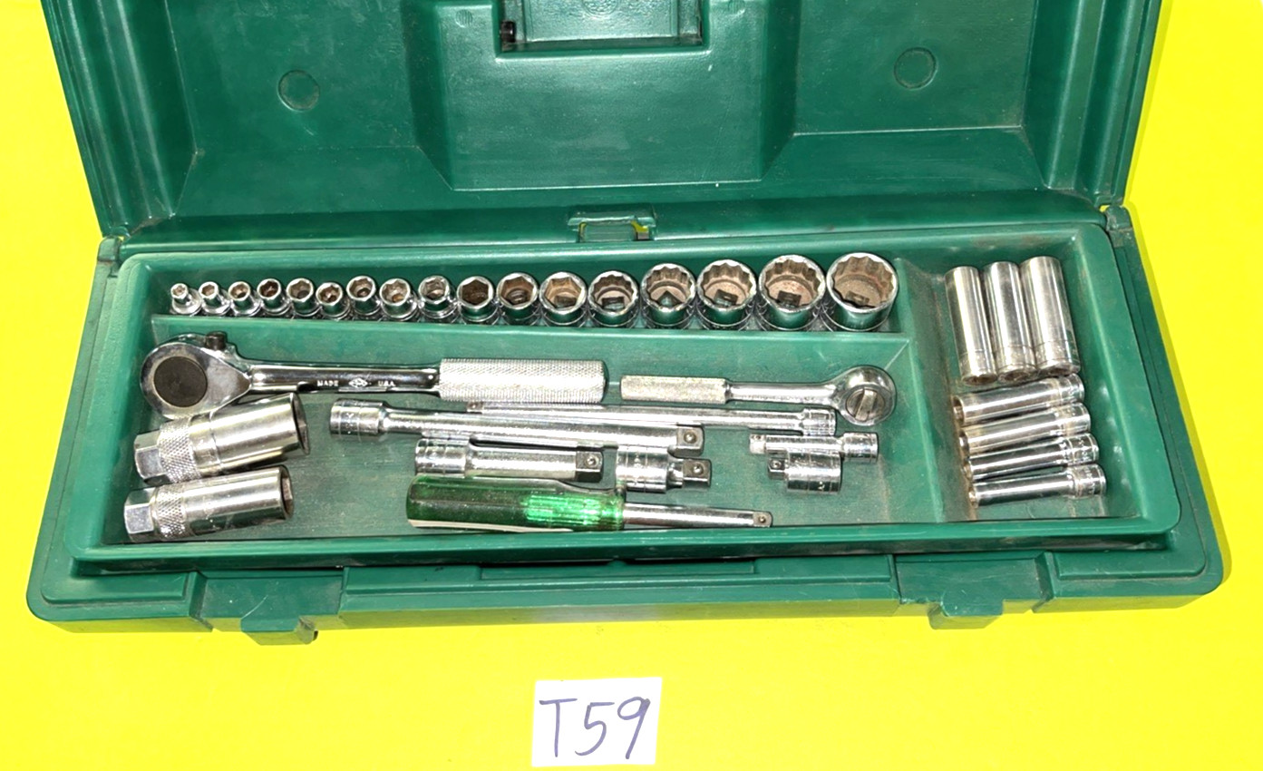 S-K TOOLS 50 PIECE 1/4 & 3/8 DRIVE SAE. GENERAL SERVICE SET SHORT & DEEP