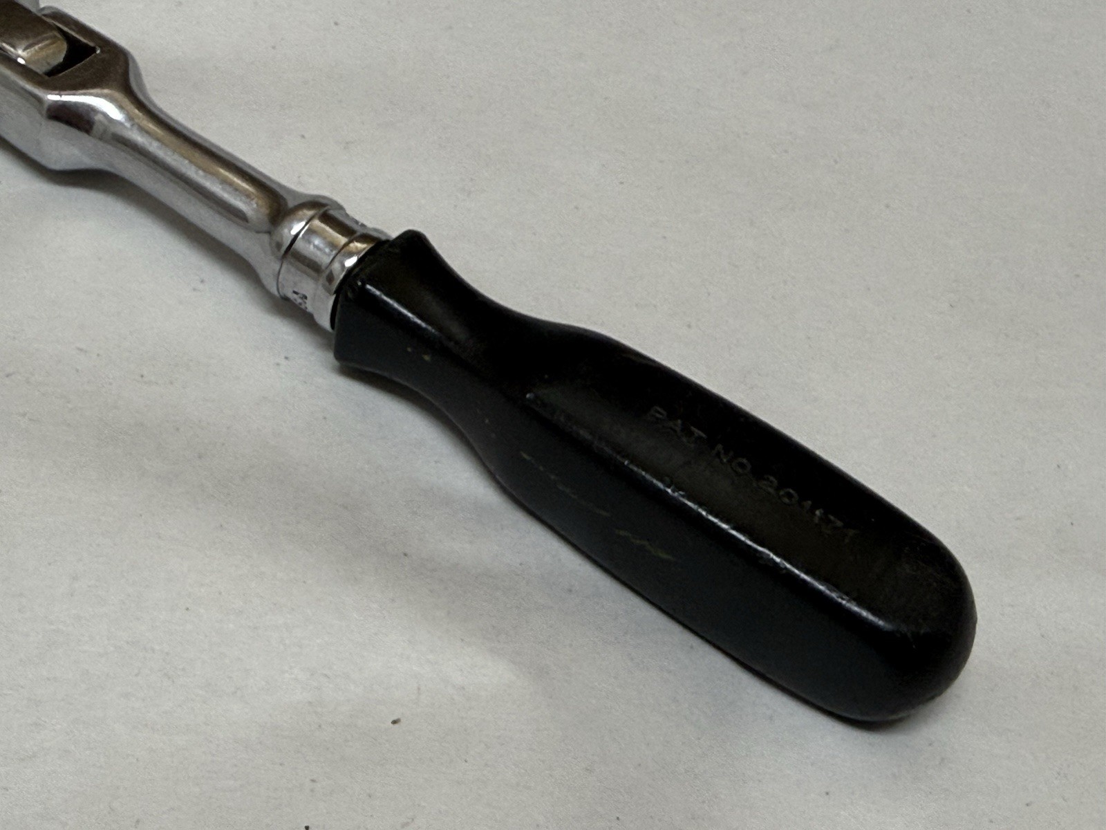 USA Snap-On F735 Hard Black Short Handle Flex Head 3/8″ Drive Ratchet Vintage