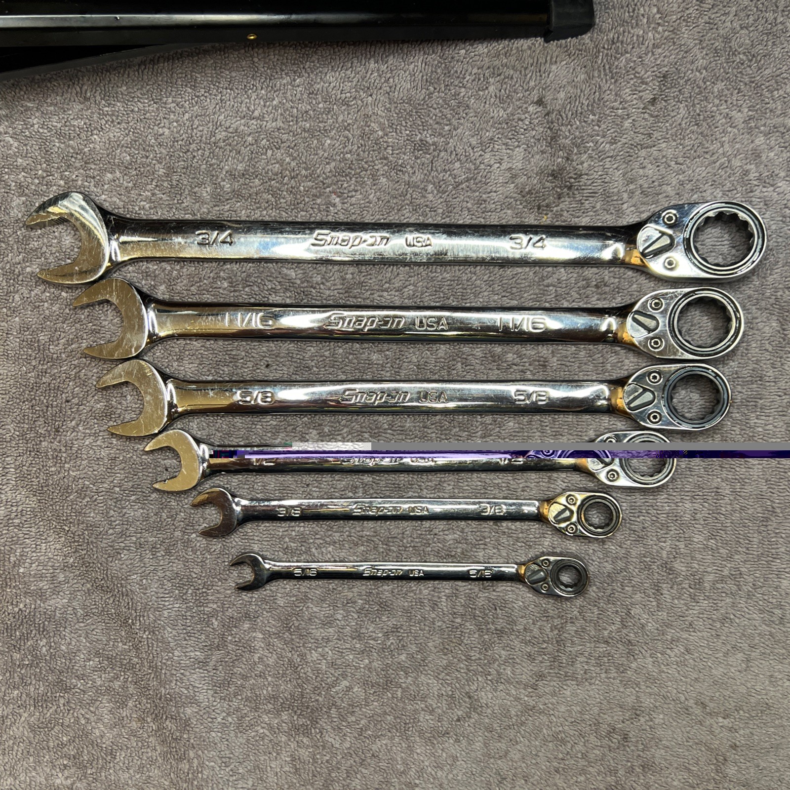 Snap On SAE Flank Drive Plus Reversible Ratcheting Combo Wrench Set (5/16-3/4″)