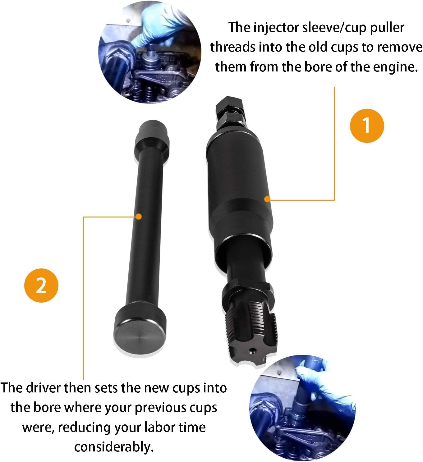 For Cat C7 C9 Caterpillar 3126B Injector Sleeve Cup Removal Tool & Install Kit