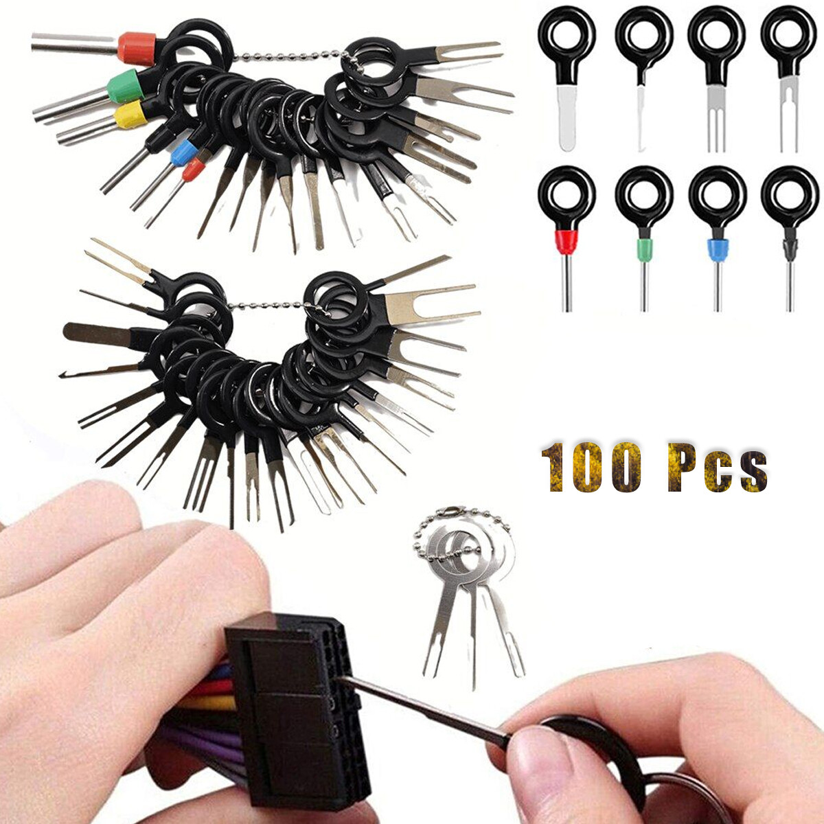 100Pcs Terminal Pin Removal Kit, Electrical Connector & Pin Extractor Tool Set