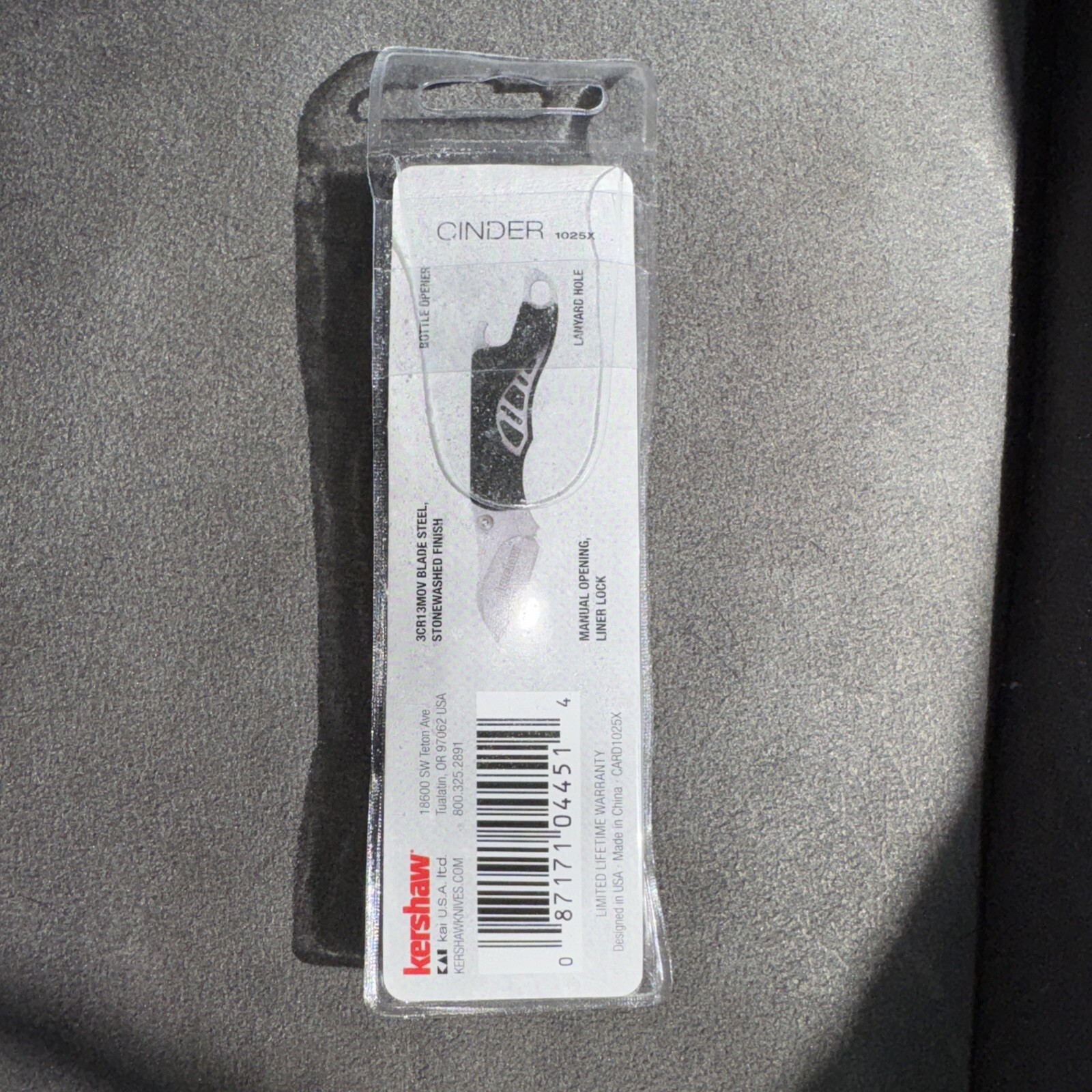 Kershaw Cinder Mini Pocket Knife w/Thumb Stud, Liner Lock & Bottle Opener #1025X