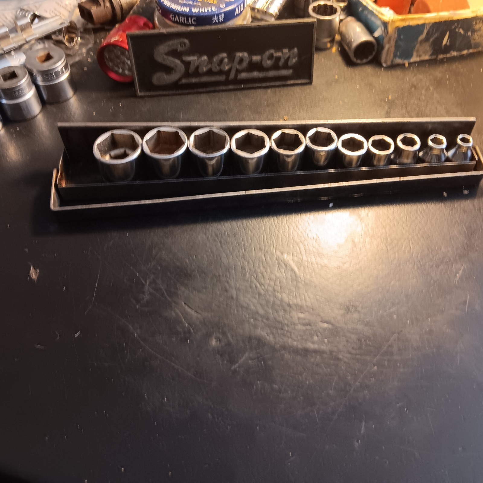 Snap On Shallow 3/8″ Dr Socket Set W/tray 1/4″-7/8″(11pcs) 6pt NICE