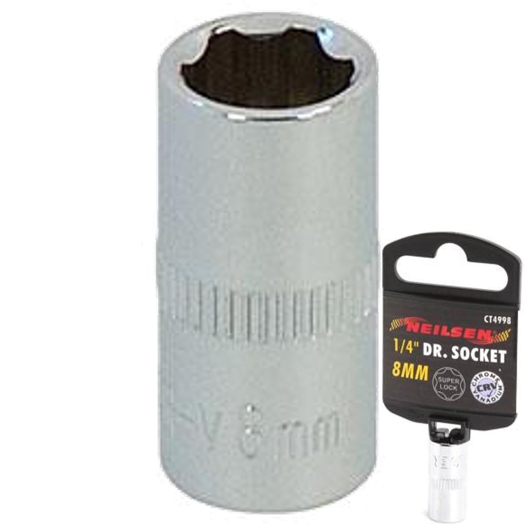 Neilsen 1/4″ Drive Standard Shallow Square Metric Single Socket 8mm