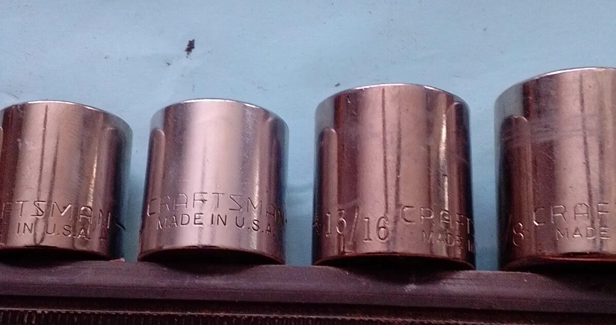 Craftsman 3/8″Dr. 6pt sockets. 1/4″-15/16″. G, G1 G2 Gk V Mixed Series QTY. 11