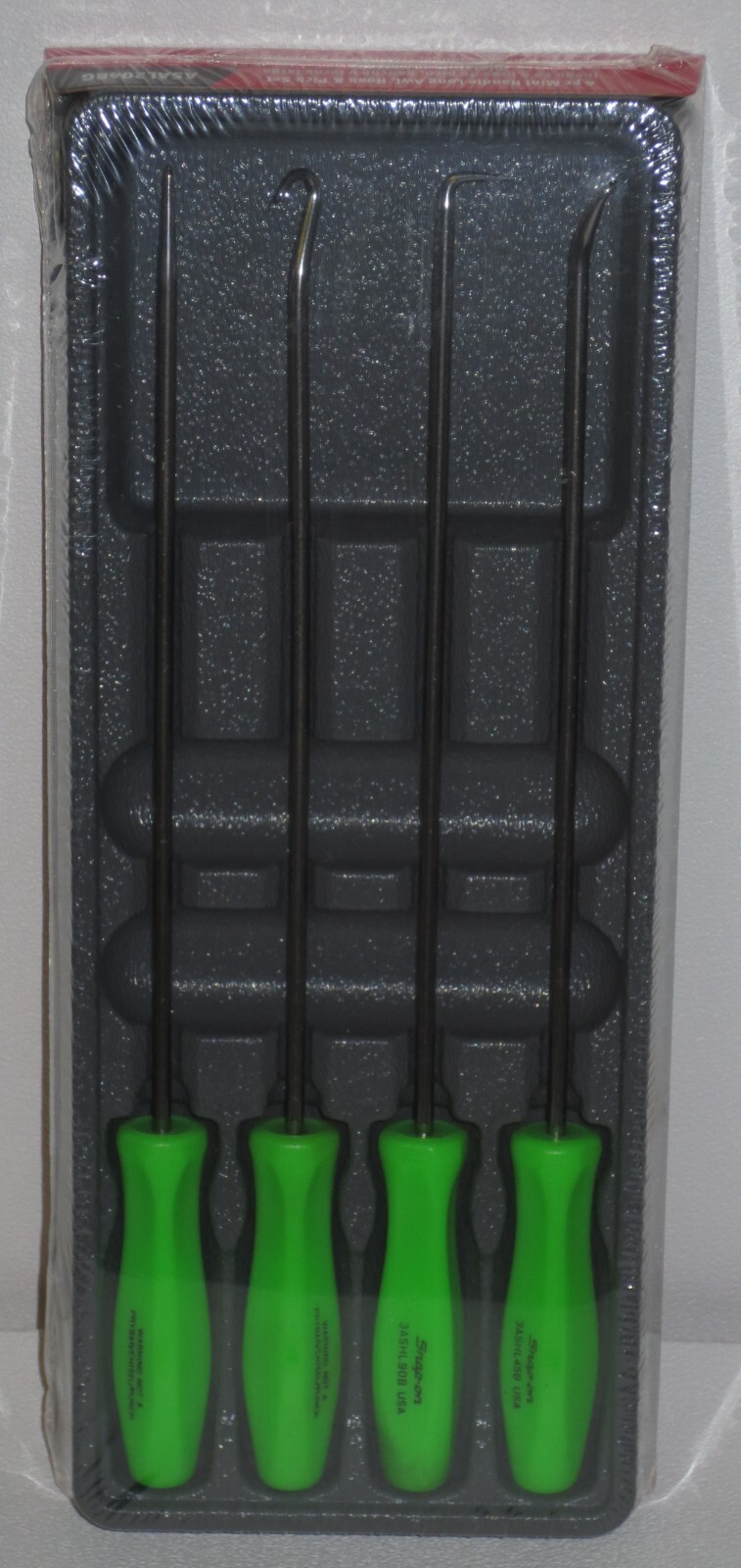NEW! Snap-on Pick Set, LONG SHAFT, ASAL204BG *GREEN HARD HANDLES* NEW & SEALED