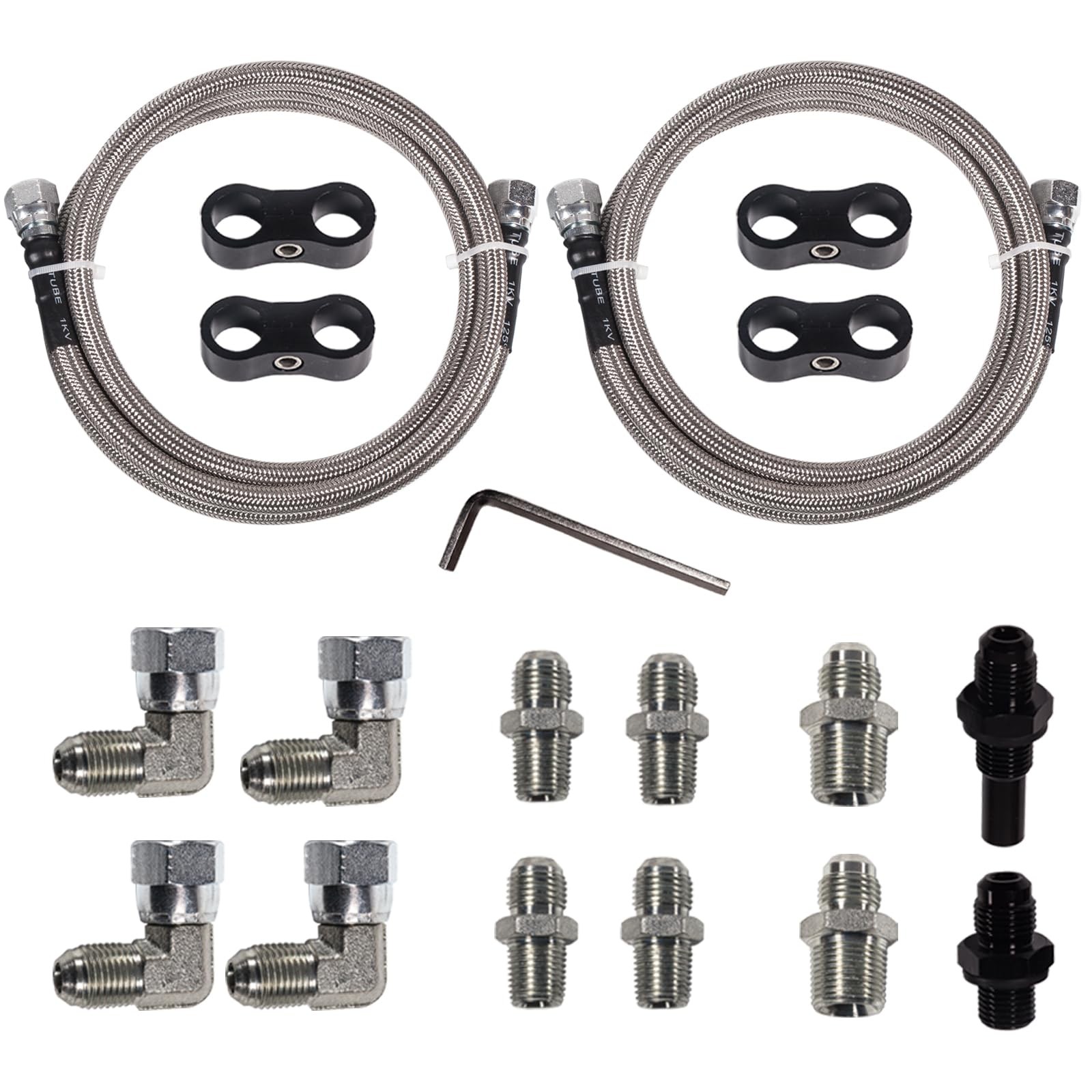 6AN 70″ Transmission 70 inches, Fluid Oil Cooler Hose&Clamp