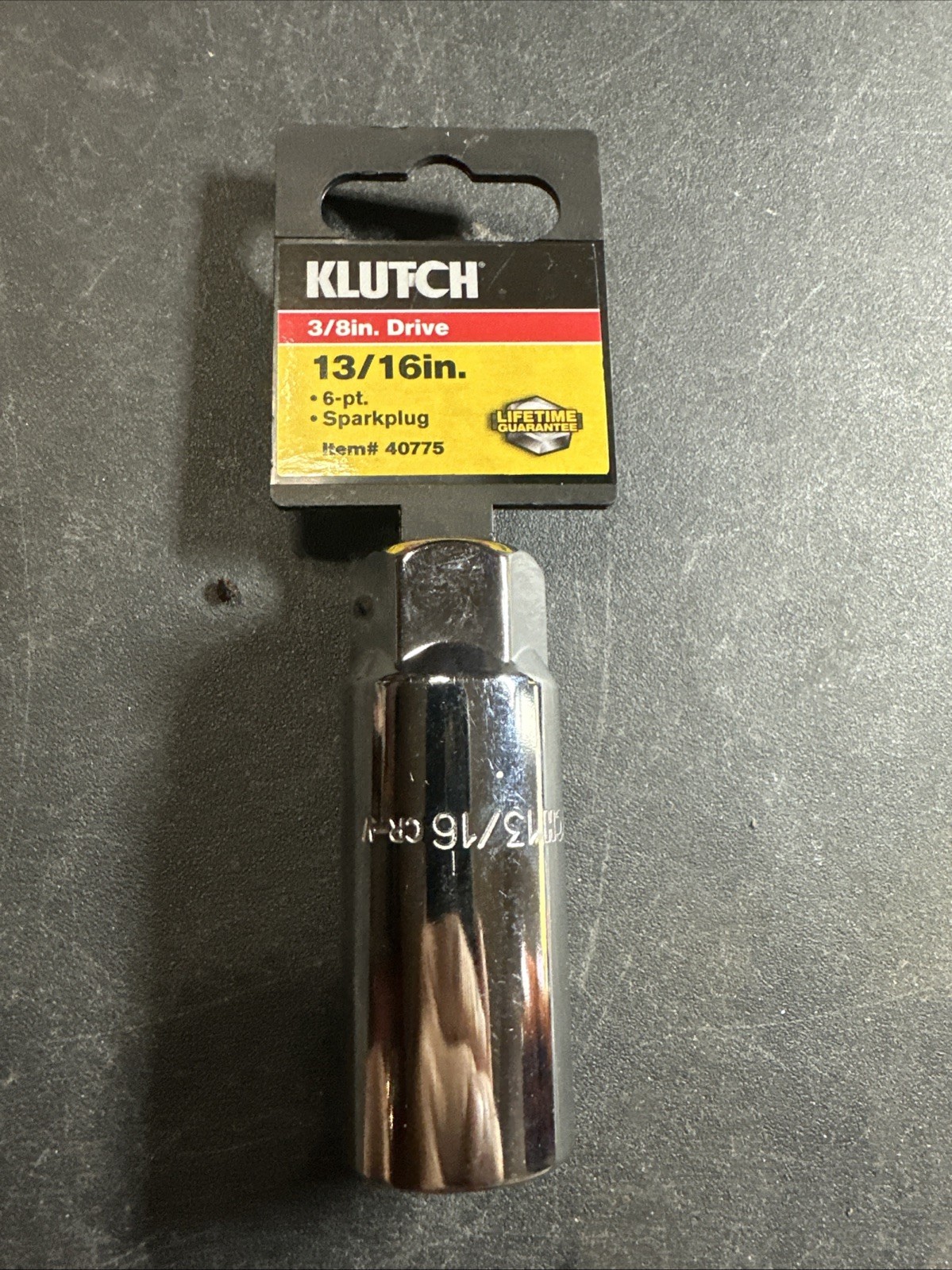 Klutch Deep Socket, SAE, 13/16” Spark Plug 3/8”Drive