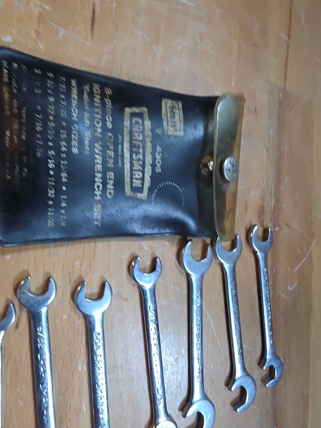 Sears Craftsman Tools USA 8 Piece Open-End 4 Way Offset Ignition Wrench Set 4306