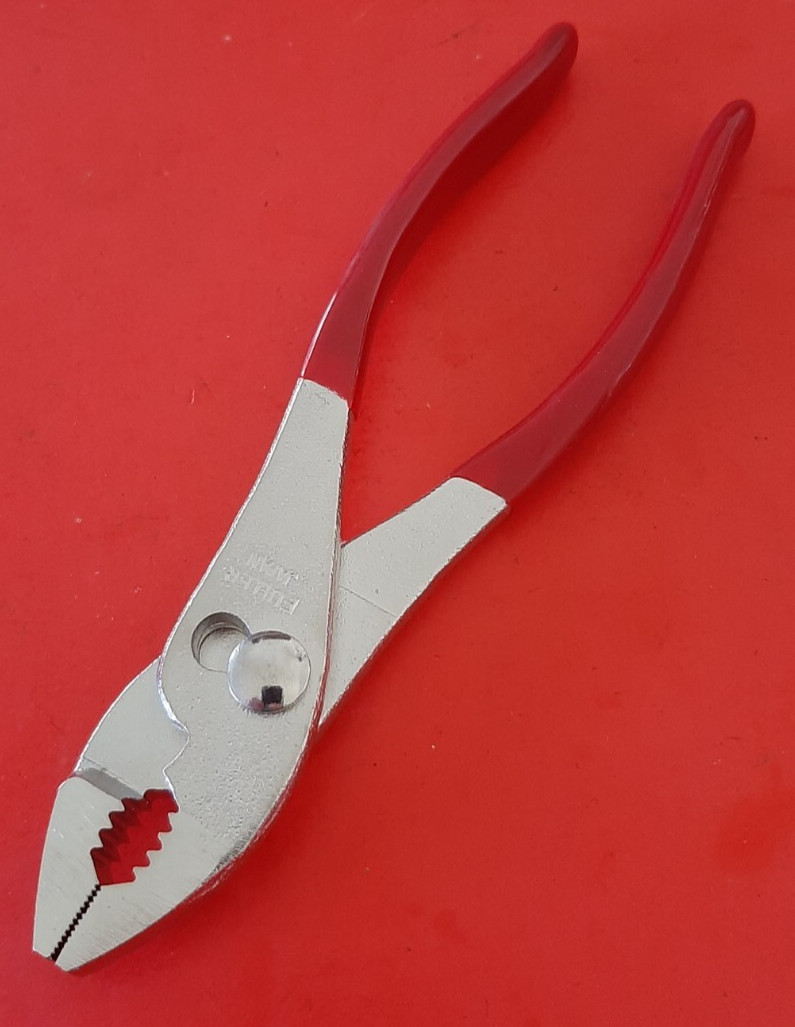NOS Fuller 6.5″ Slip Joint Pliers Made in Japan Red Handle New old stock