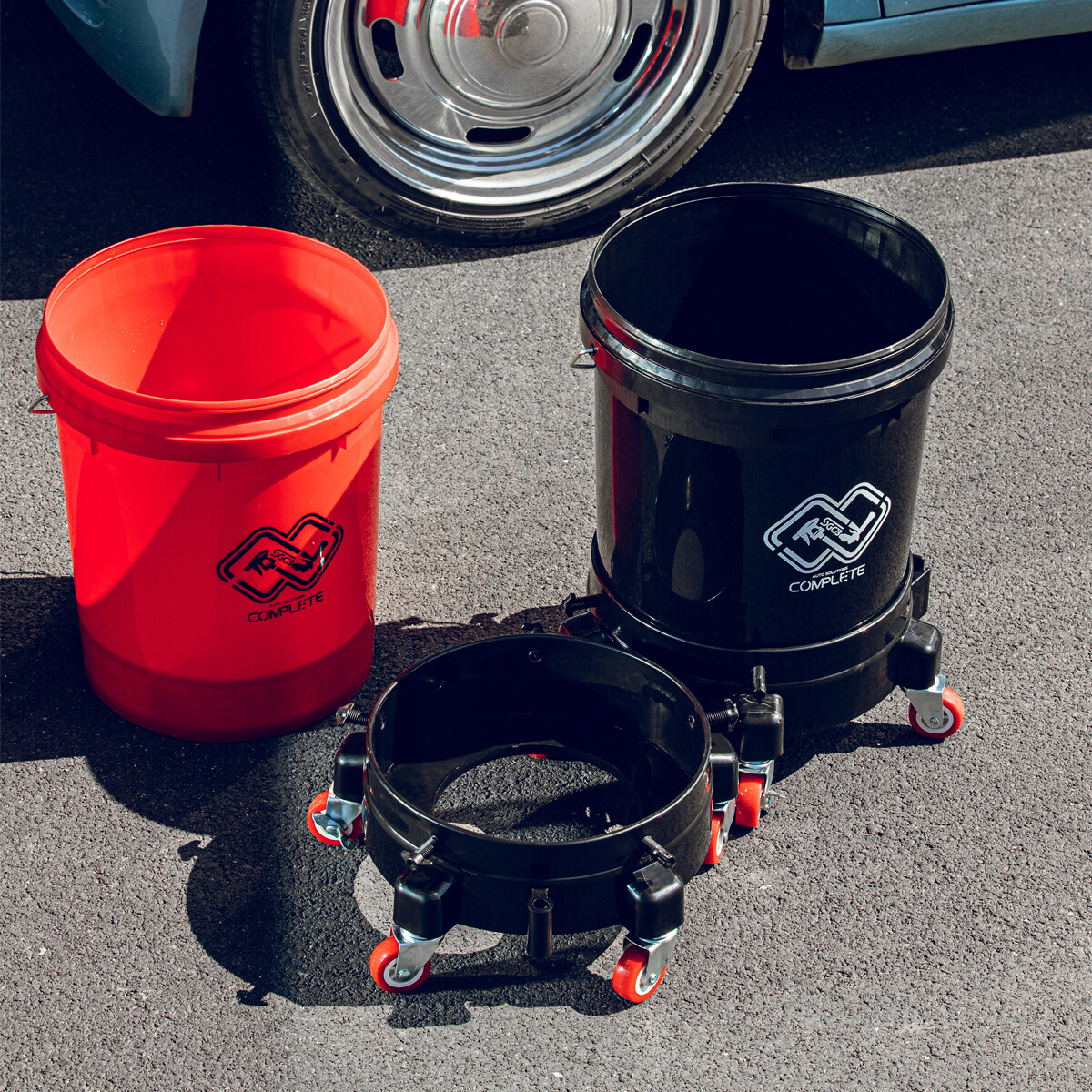 SGCB Pro 12» Bucket Dolly Easy Push Rolling 5 Roll Swivel Casters for 5 Gallon