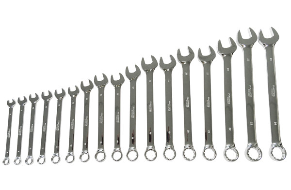 Platinum 17pc Metric Long Handle Full Polish Combination Wrench Set 8-24mm 99570