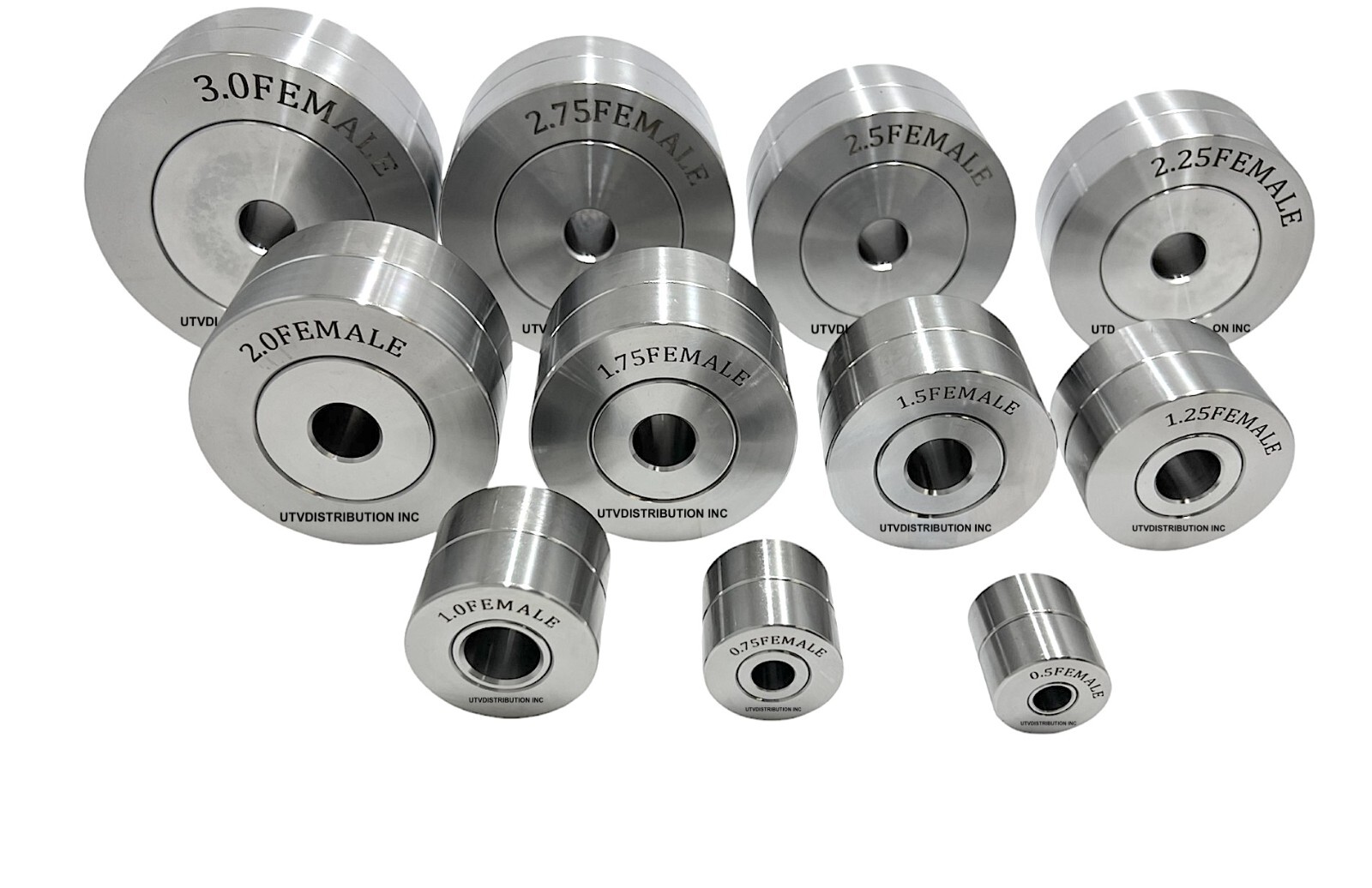 Dimple Dies Set 11Pc 1/2 3/4″ 1″ 1 1/4″ 1 1/2″ 1 3/4″ 2″ 2-1/4″ 2-1/2″ 2-3/4 3″