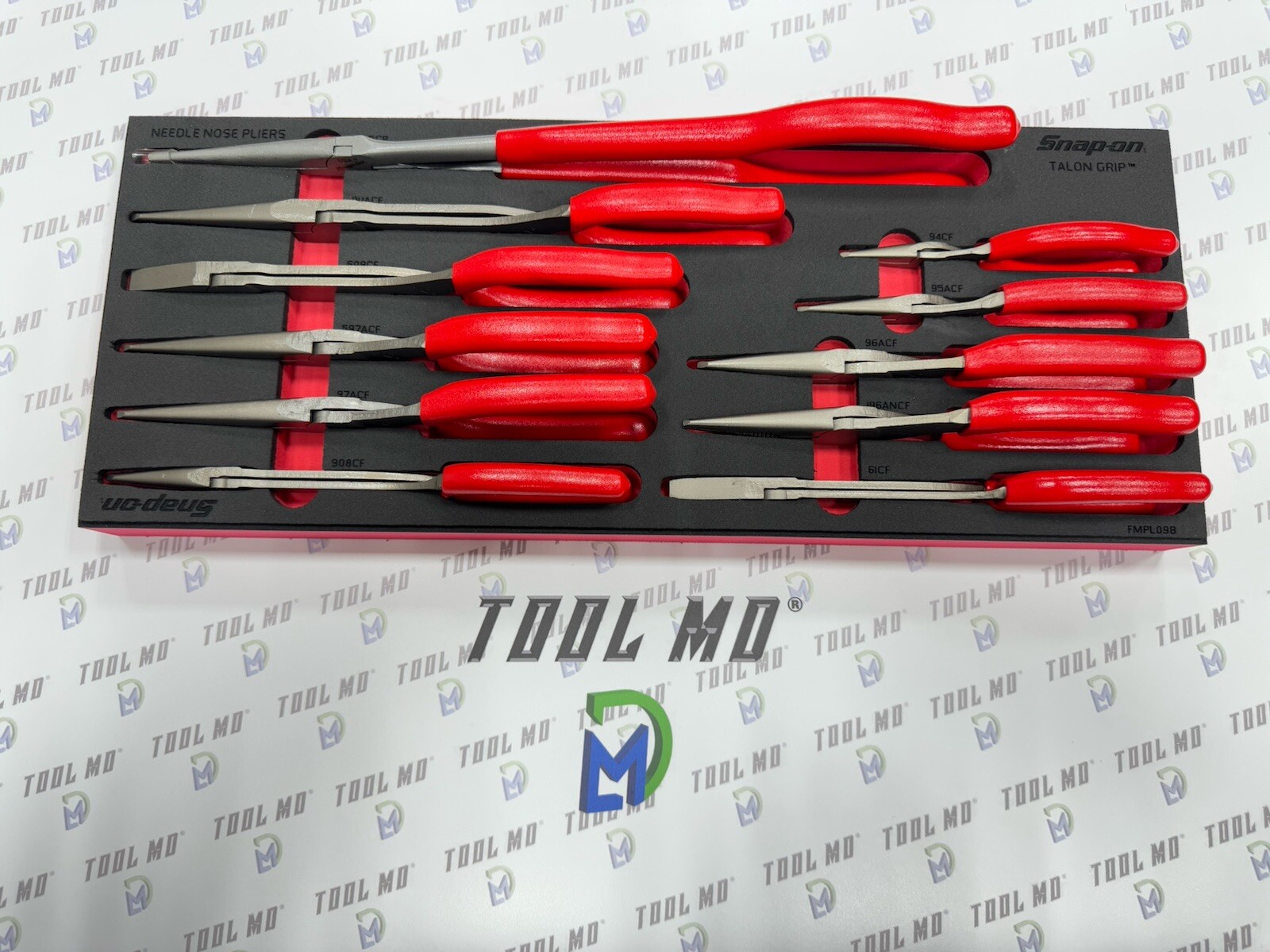 Snap-on Tools USA NEW RED 11-Piece Needle Nose Pliers Foam Set PLNN11000FR