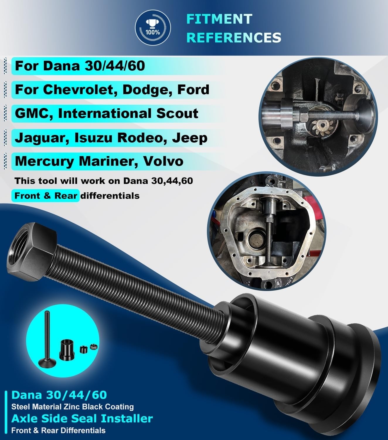 Heavy-Duty Inner Axle Seal Installation Tool – Corrosion-Resistant Design