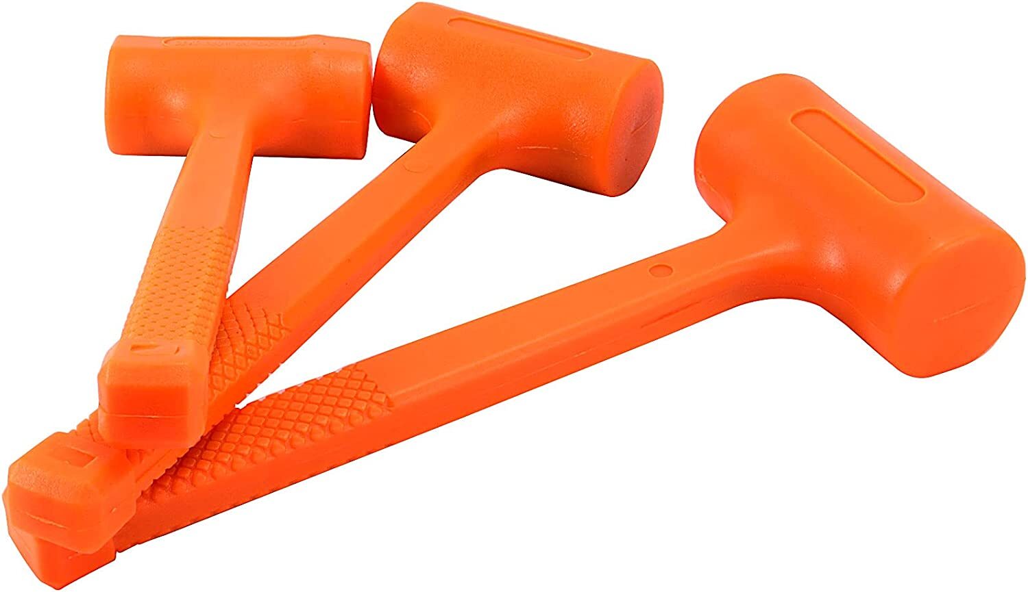3 pc Dead Blow Mallet Hammer 2 Lb, 3 Lb, 4 Lb Full Neon Body Mallets Set