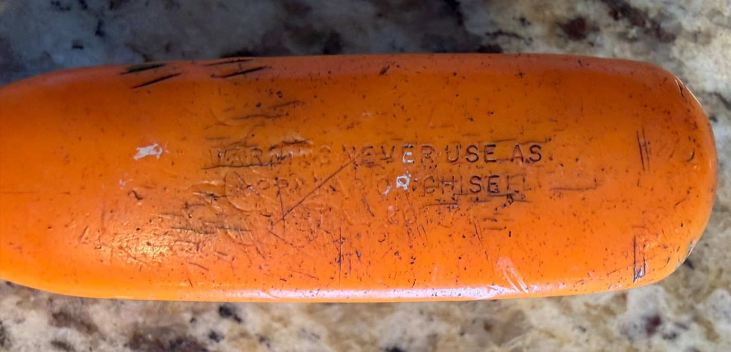 Snap On #2 Flat Tip Orange Hard Grip Screwdriver 10″ Long/ 6″ Shaft, Made in USA