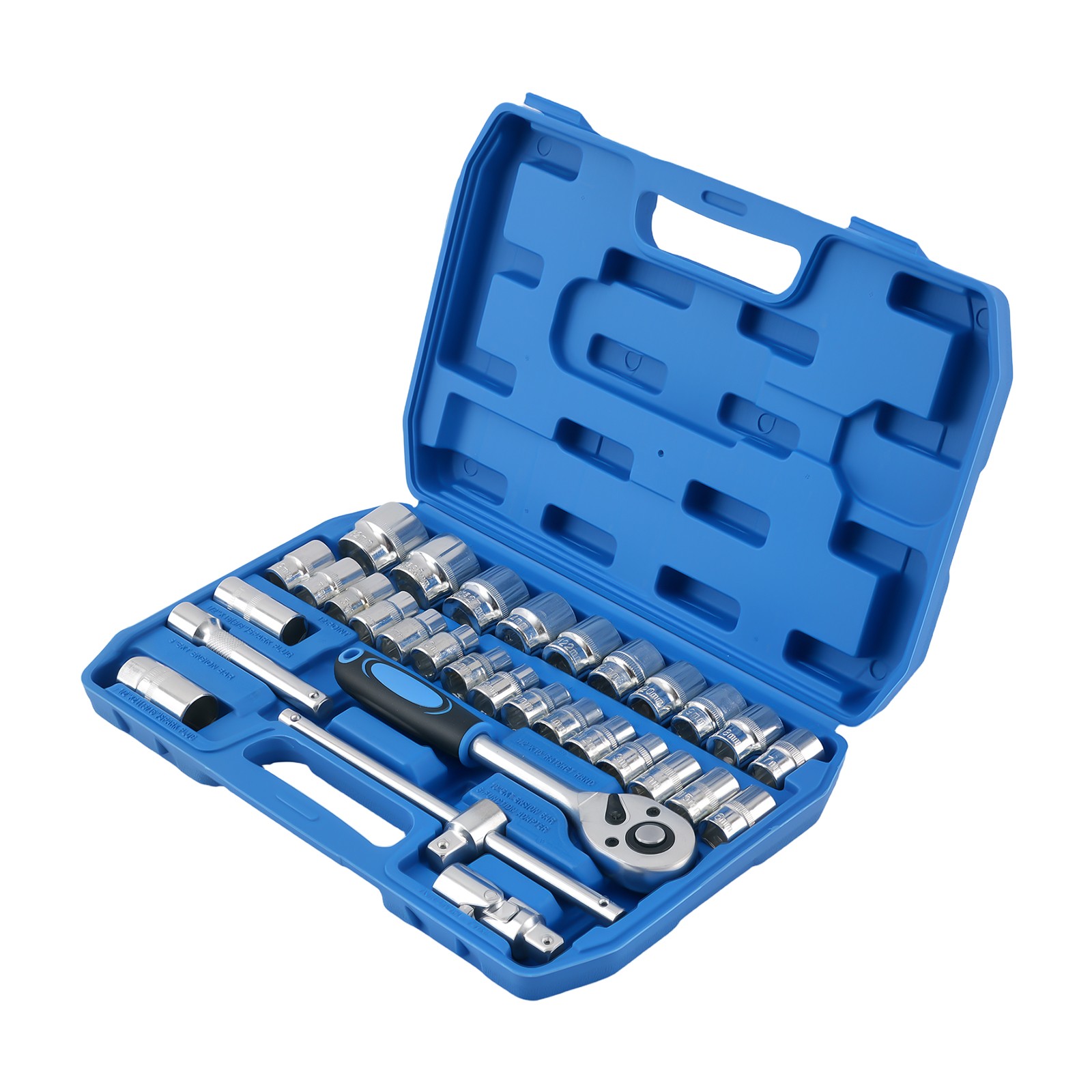 1/2″ Socket Set 32PCS 8-32mm Spark Plug 6-Point 12-Point Ratchet Handle Kit