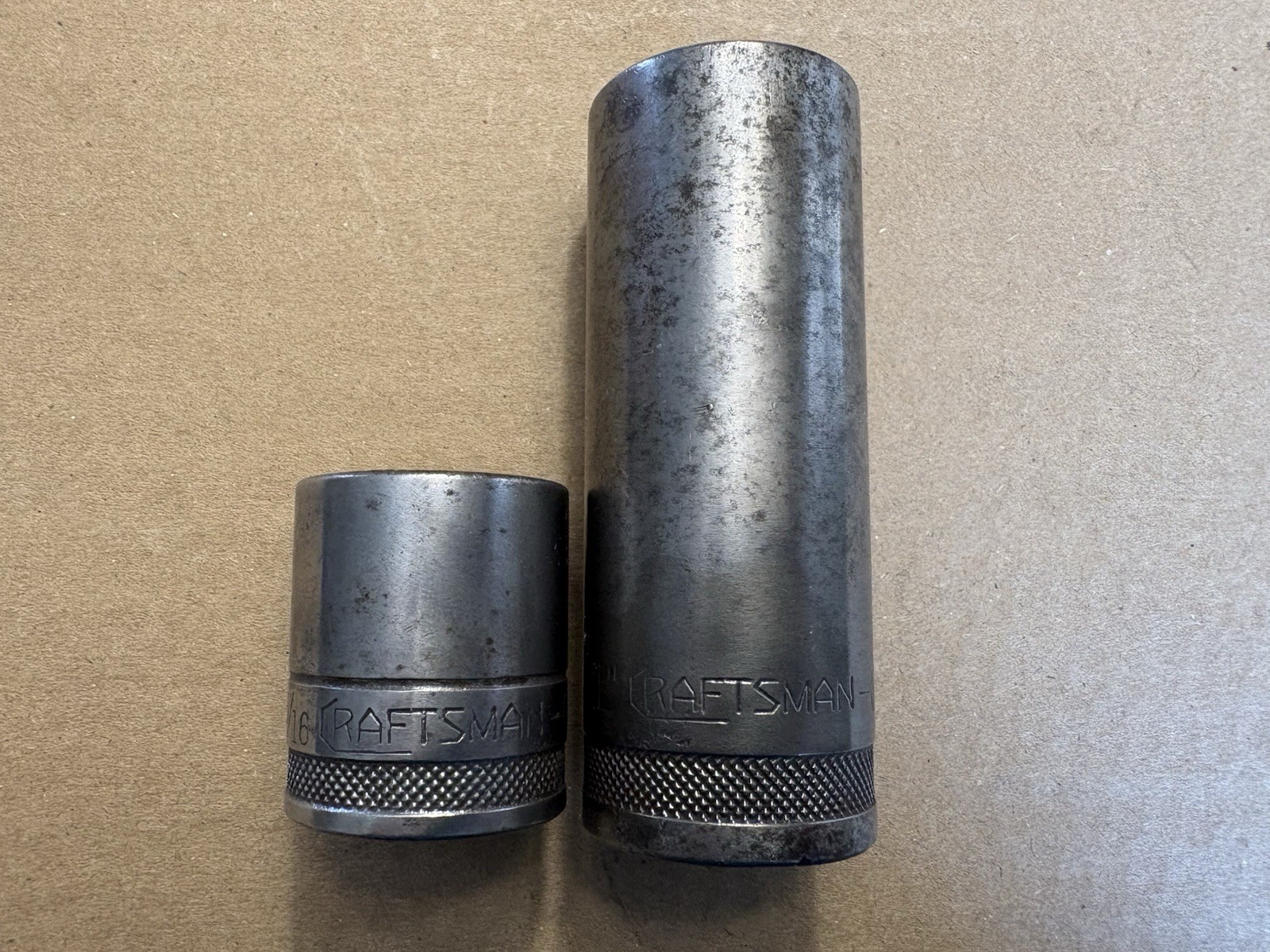 Vintage Tools Craftsman Circle H 1/2″ Drive 12 Point Deep Socket 15/16″ & 1”
