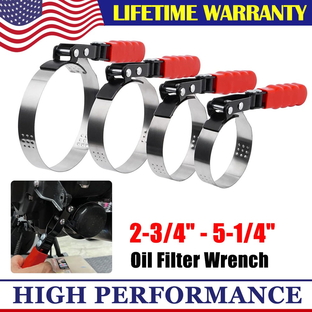 SPARKWHIZ Oil Filter Wrench Oil Filter Removal Tool Set 2-3/4″ – 5-1/4″ 4 Sizes