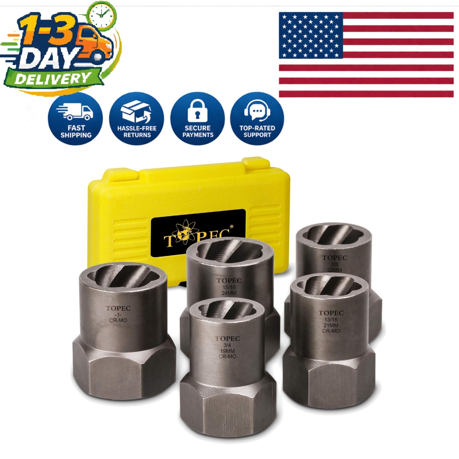 Durable 5-Piece Impact Bolt Remover Set – Perfect for Professionals & DIY Tasks