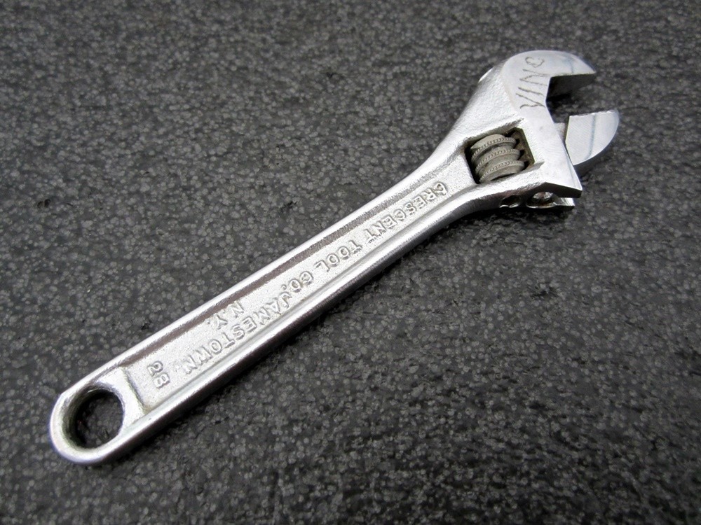Vintage Crescent 4″ Adjustable Wrench Crestoloy Made in USA