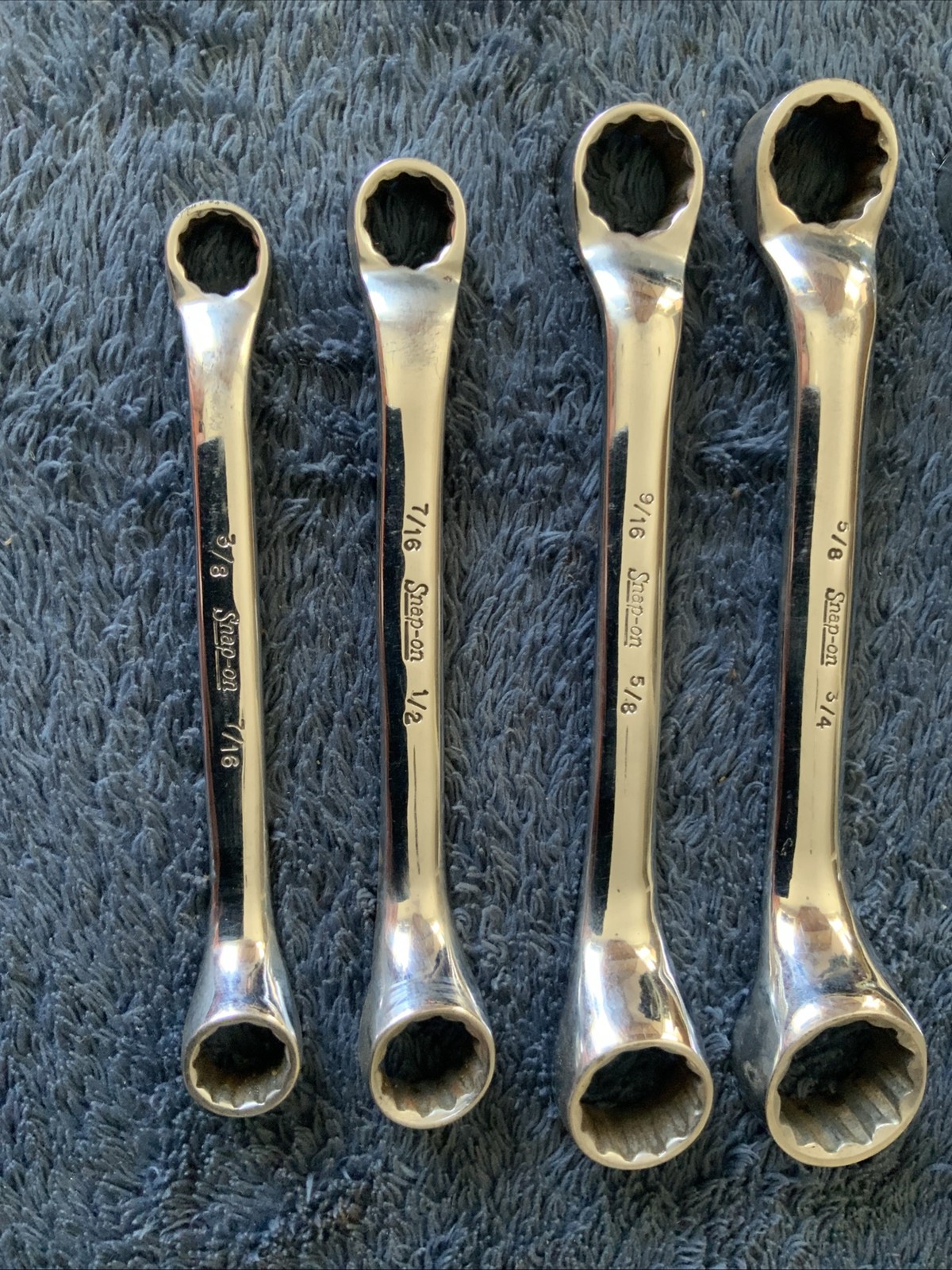 Snap On 5pc 10 Degree Offset Box End Wrench Set…Sae….pics For Sizes……aaa