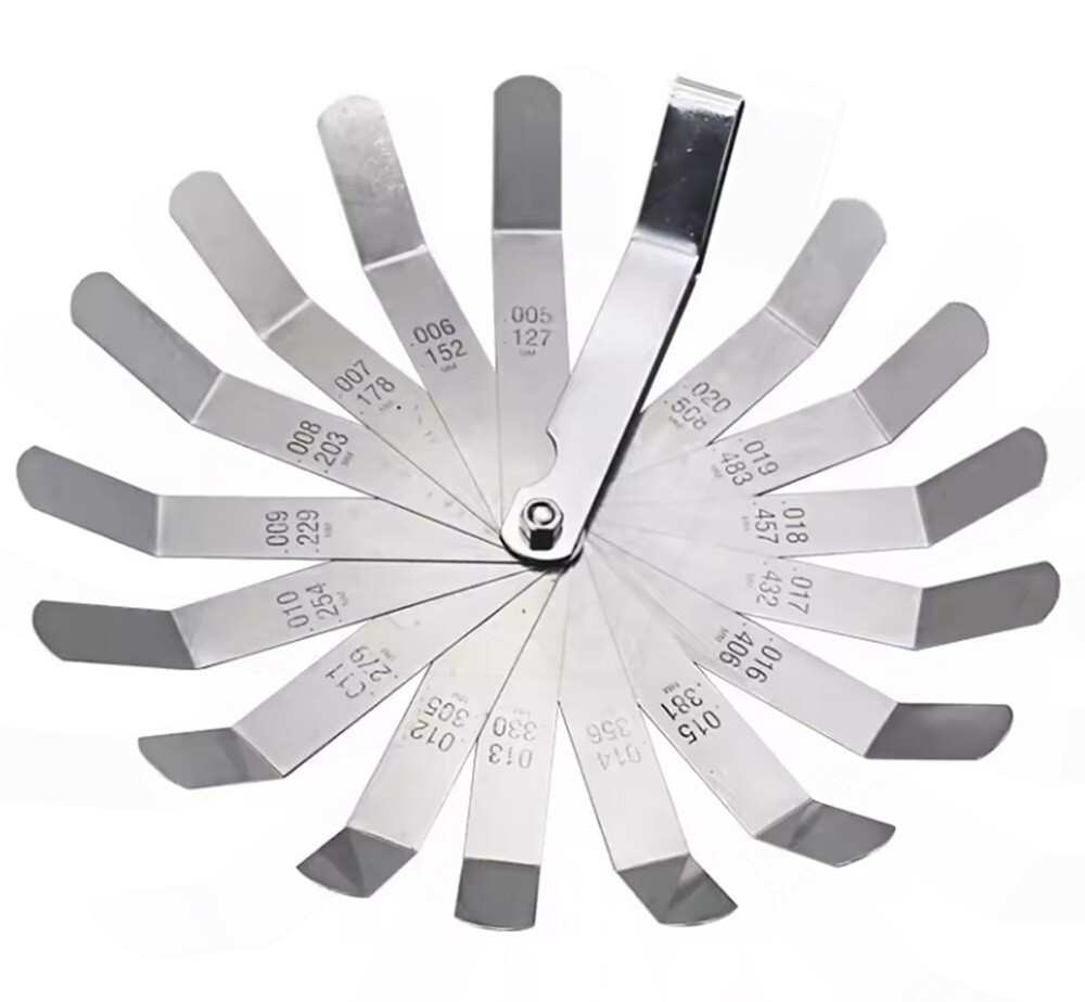 Universal SAE & Metric Offset Valve Feeler Gauge-16pc Blade Thickness Measuring
