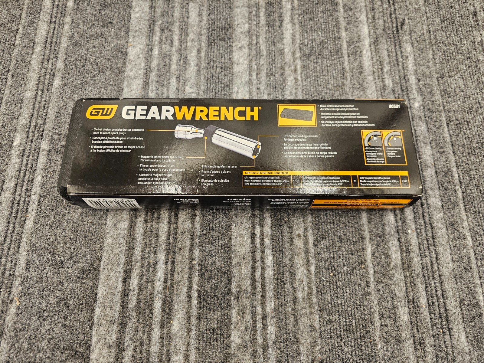 GEARWRENCH 80601: 5-Piece 3/8″ Drive 6 Point Magnetic Swivel Spark Plug Sockets